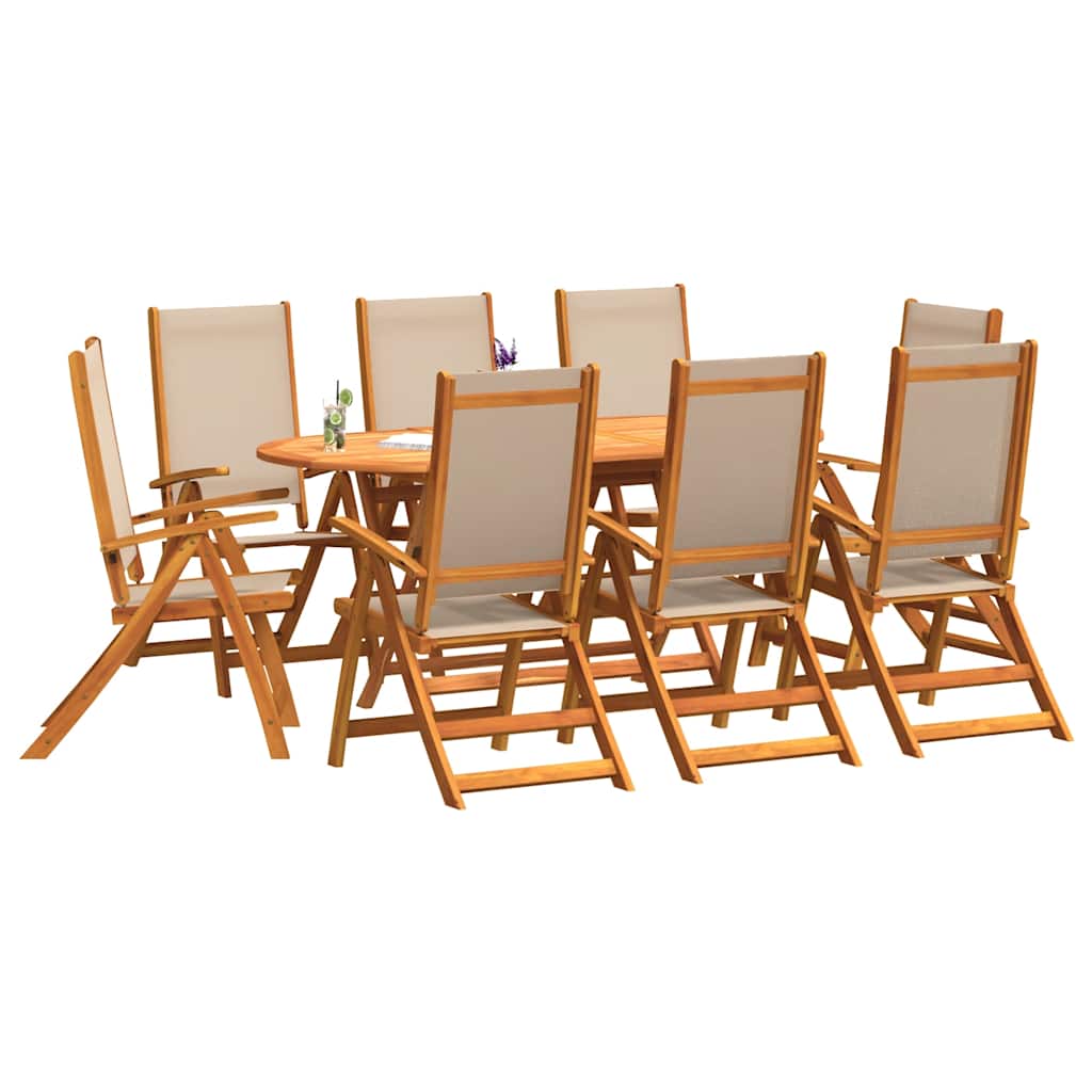 9-delige Tuinset massief acaciahout en textileen is nu te koop bij PeponiXL, paradijselijk wonen!