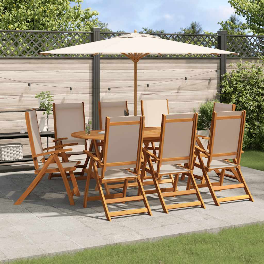 9-delige Tuinset massief acaciahout en textileen is nu te koop bij PeponiXL, paradijselijk wonen!