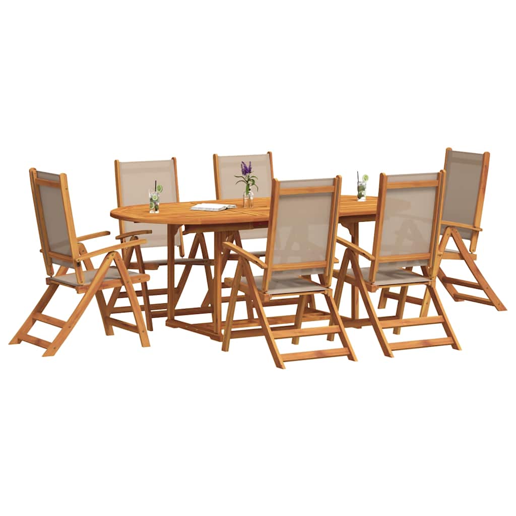 7-delige Tuinset massief acaciahout en textileen is nu te koop bij PeponiXL, paradijselijk wonen!