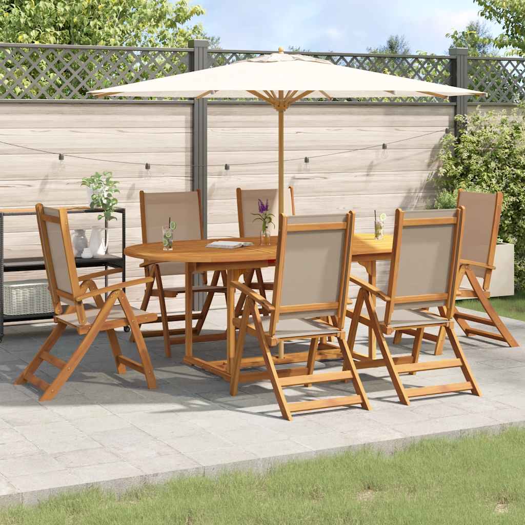 7-delige Tuinset massief acaciahout en textileen is nu te koop bij PeponiXL, paradijselijk wonen!
