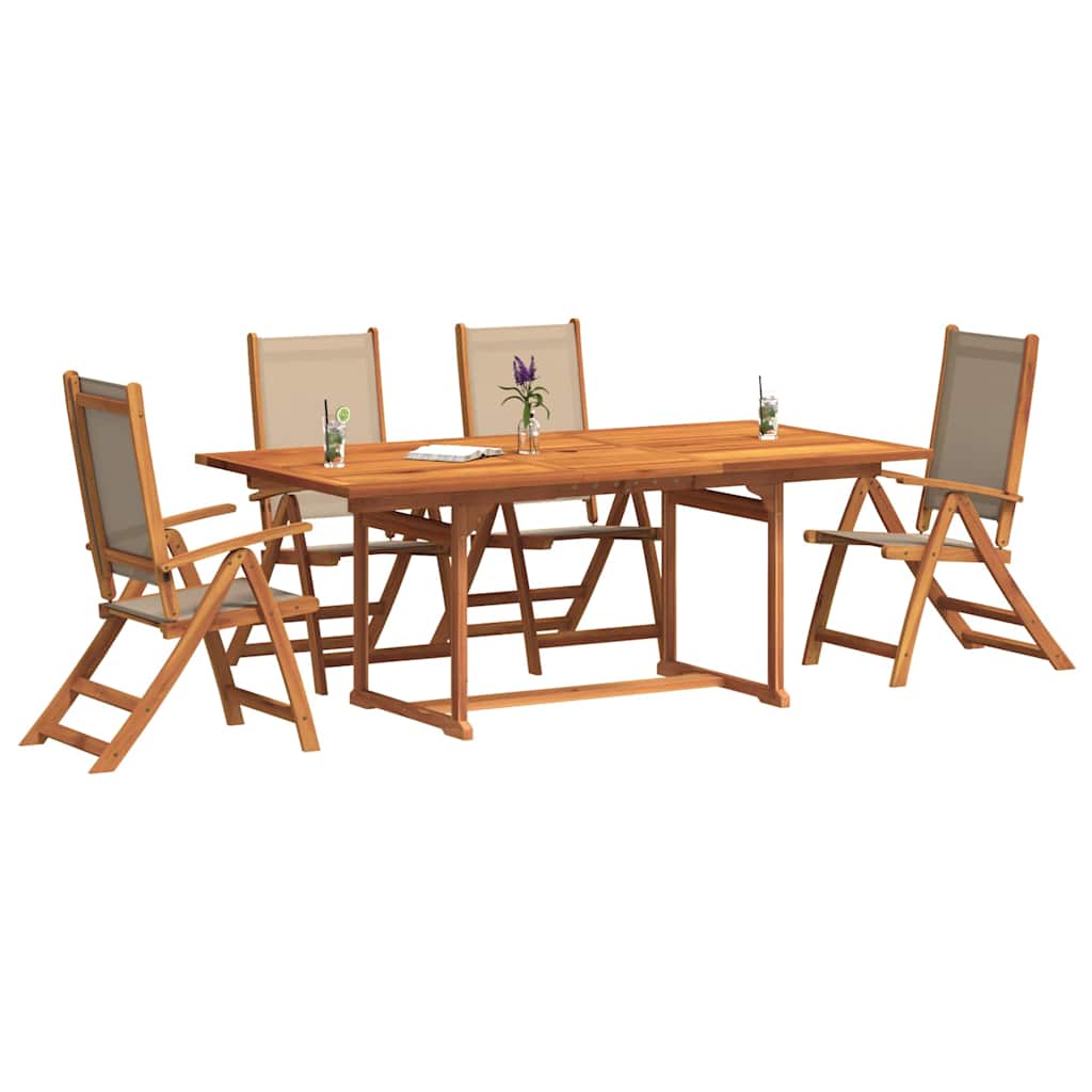 5-delige Tuinset massief acaciahout en textileen is nu te koop bij PeponiXL, paradijselijk wonen!