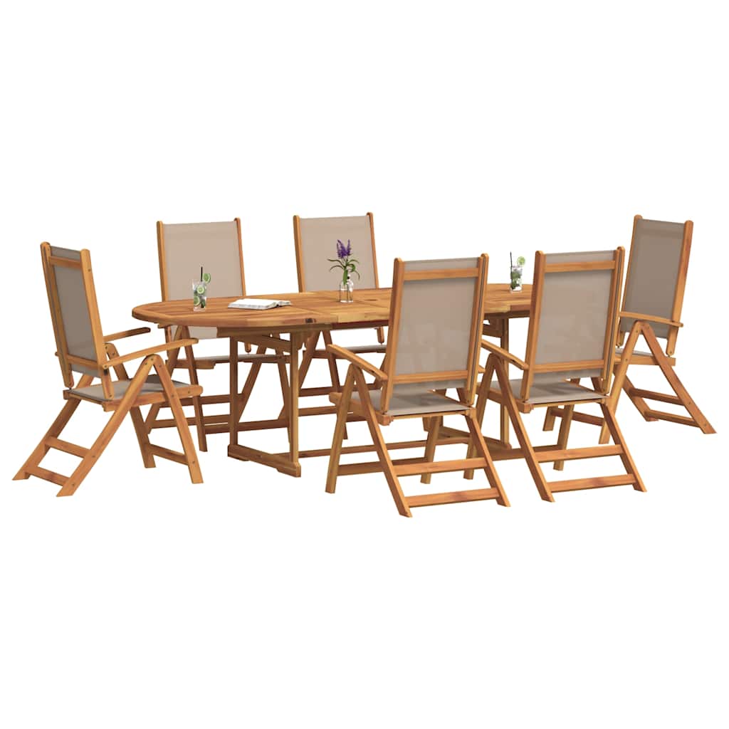 7-delige Tuinset massief acaciahout en textileen is nu te koop bij PeponiXL, paradijselijk wonen!