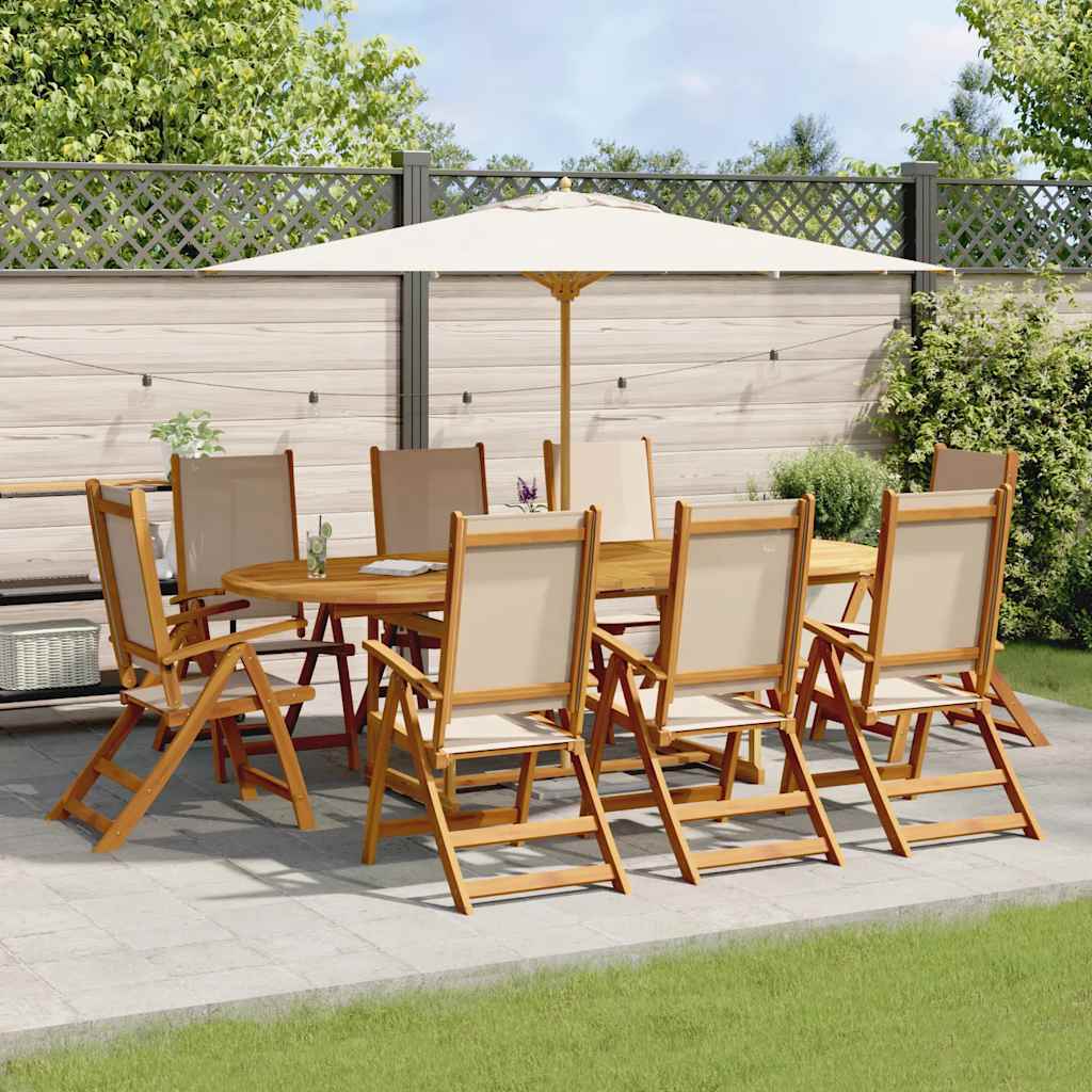 9-delige Tuinset massief acaciahout en textileen is nu te koop bij PeponiXL, paradijselijk wonen!