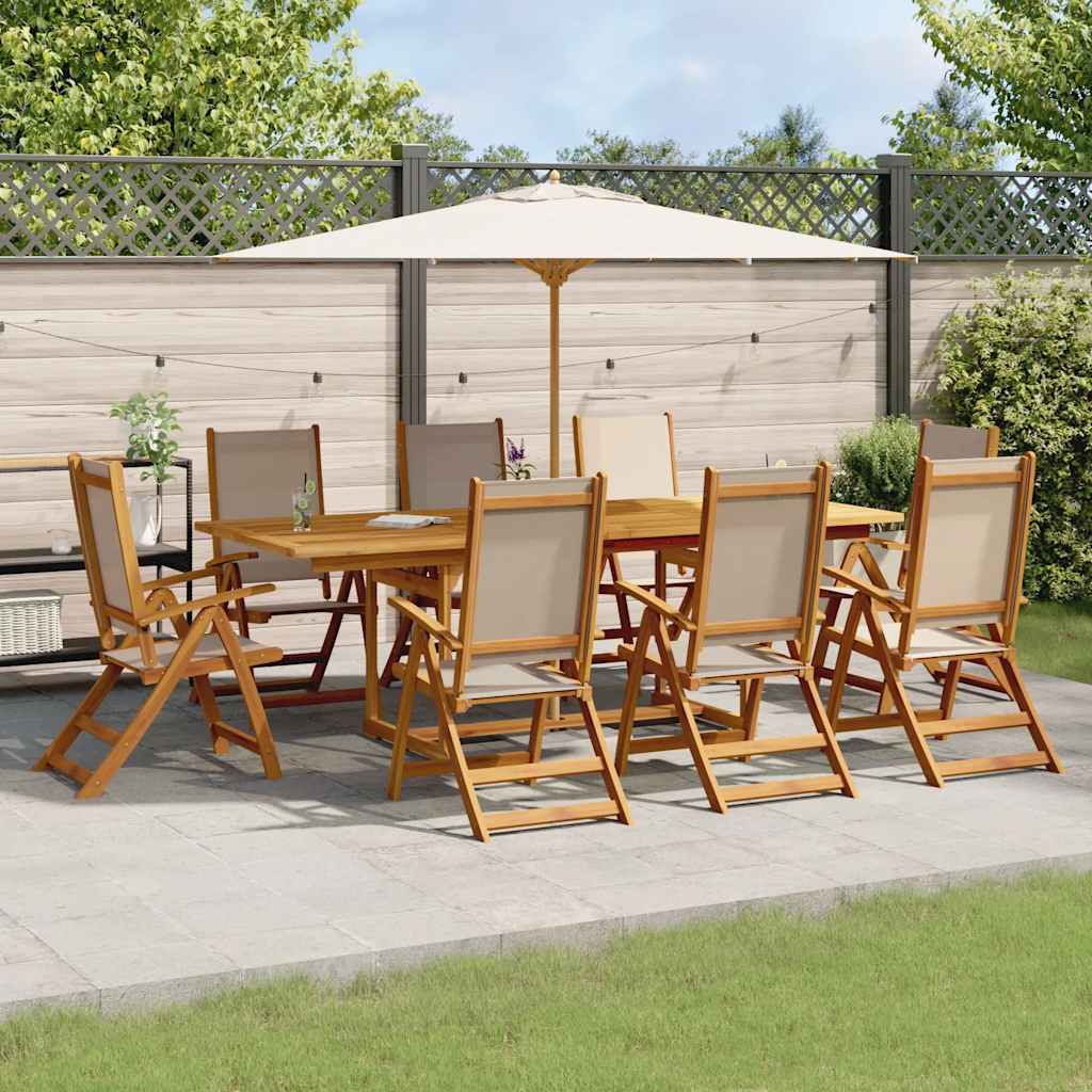 9-delige Tuinset massief acaciahout en textileen is nu te koop bij PeponiXL, paradijselijk wonen!