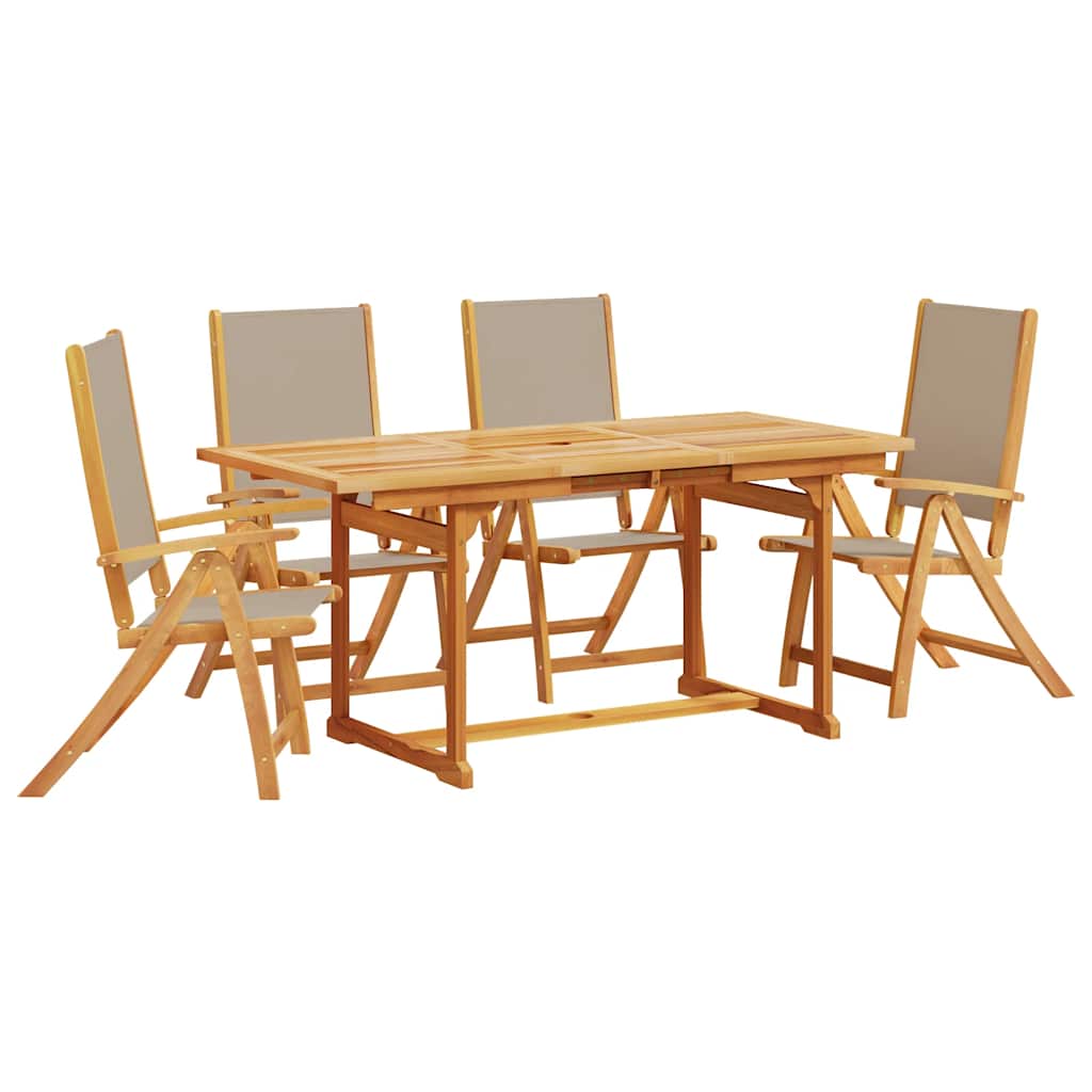 5-delige Tuinset massief acaciahout en textileen is nu te koop bij PeponiXL, paradijselijk wonen!