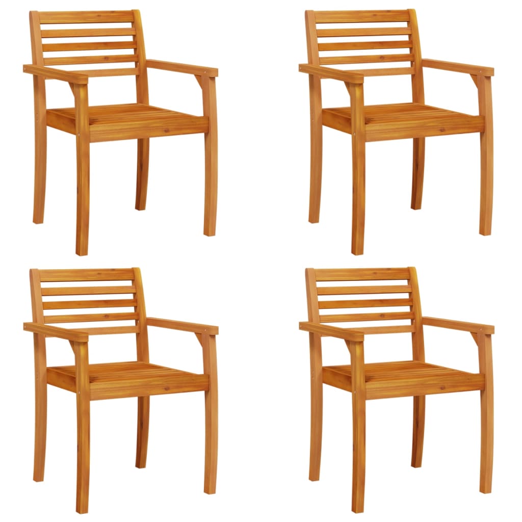 Tuinstoelen 4 st 59x55x85 cm massief acaciahout is nu te koop bij PeponiXL, paradijselijk wonen!