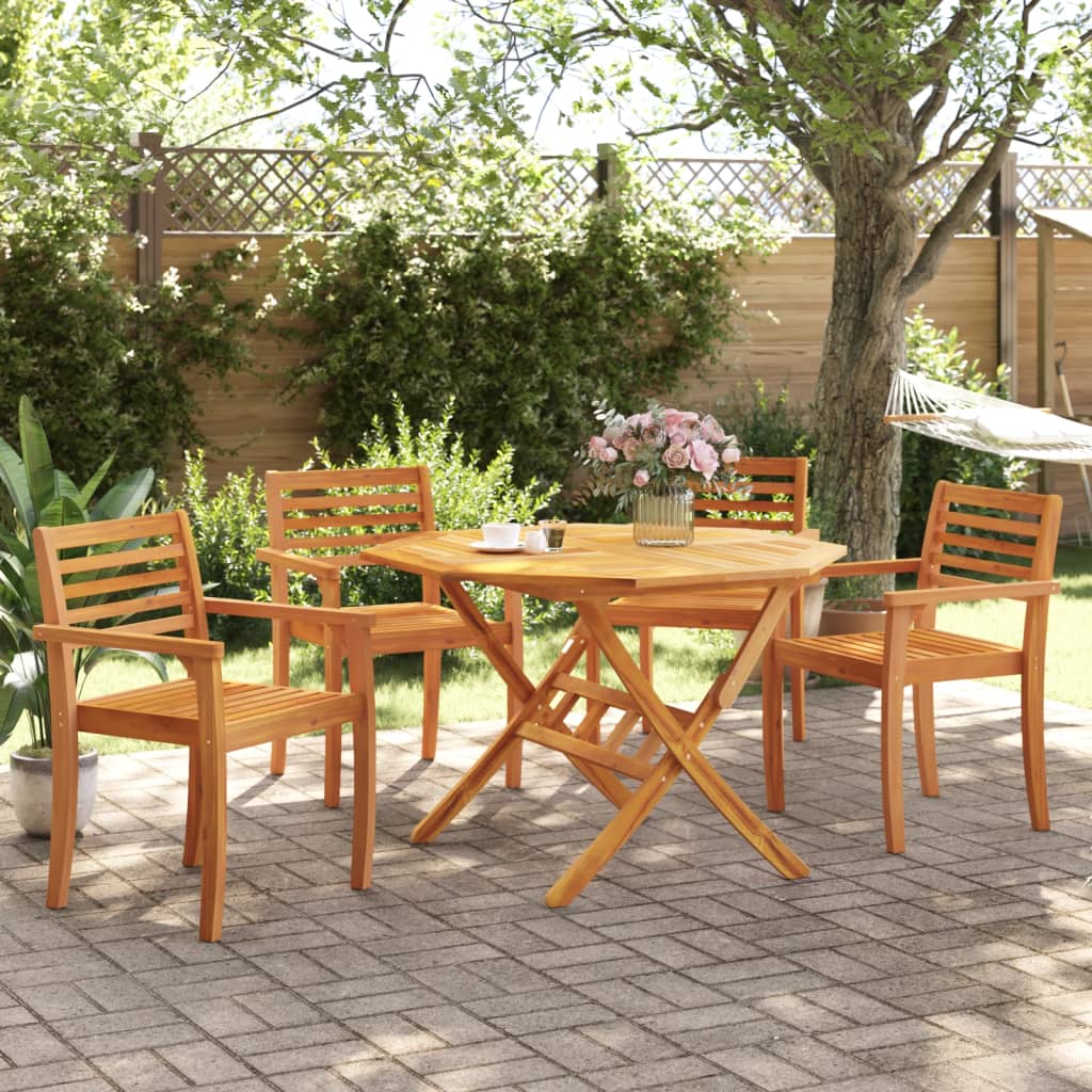 Tuinstoelen 4 st 59x55x85 cm massief acaciahout is nu te koop bij PeponiXL, paradijselijk wonen!