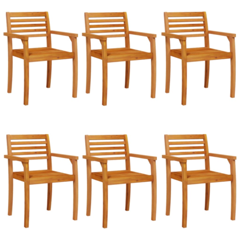 Tuinstoelen 6 st 59x55x85 cm massief acaciahout is nu te koop bij PeponiXL, paradijselijk wonen!
