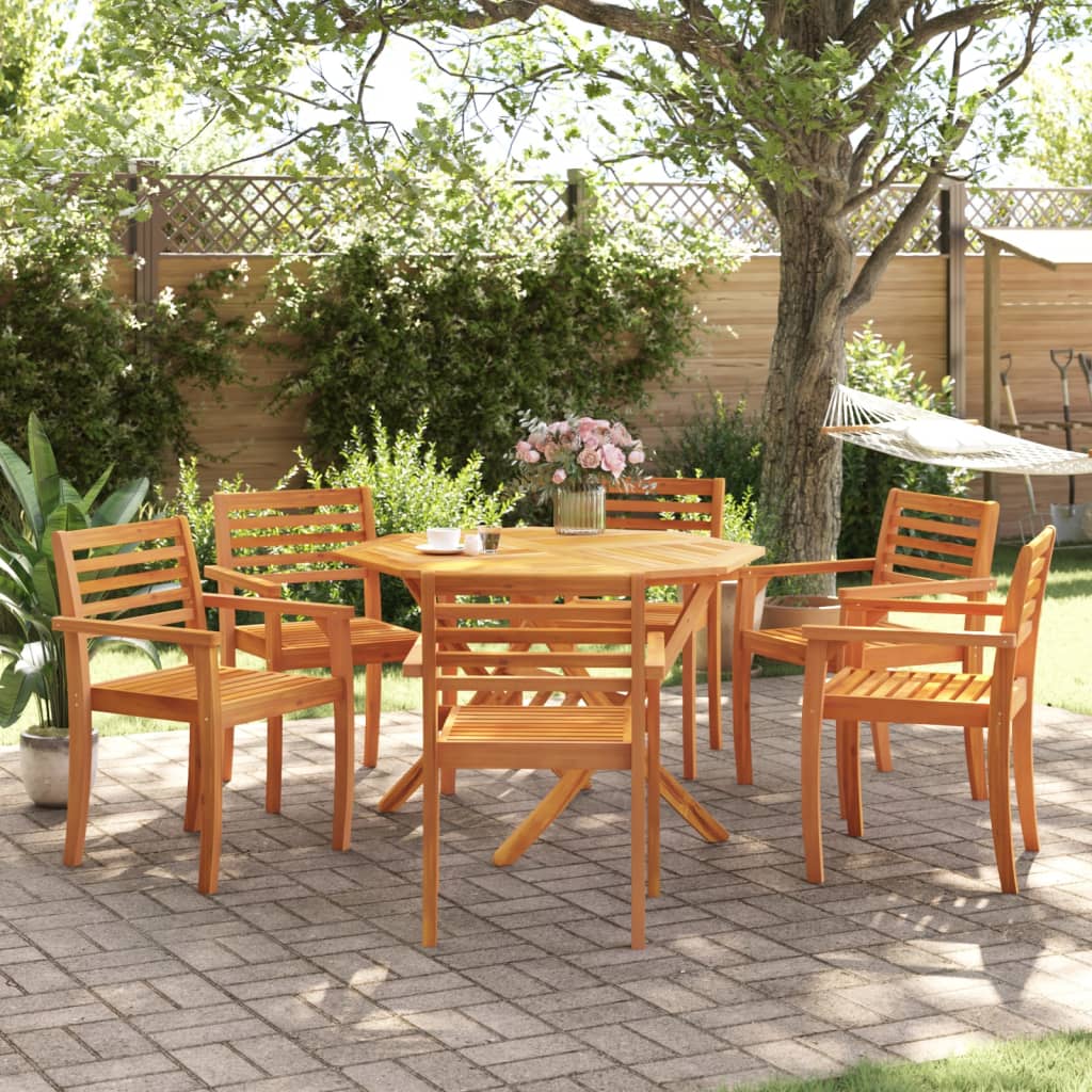 Tuinstoelen 6 st 59x55x85 cm massief acaciahout is nu te koop bij PeponiXL, paradijselijk wonen!