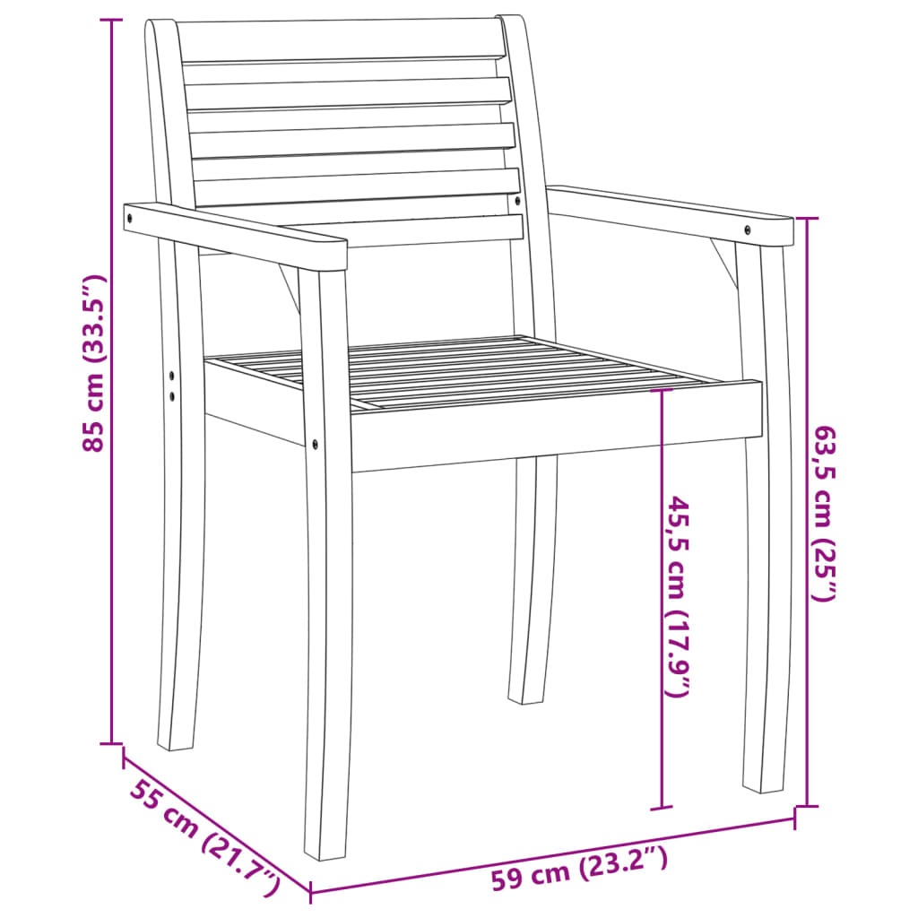 Tuinstoelen 6 st 59x55x85 cm massief acaciahout is nu te koop bij PeponiXL, paradijselijk wonen!