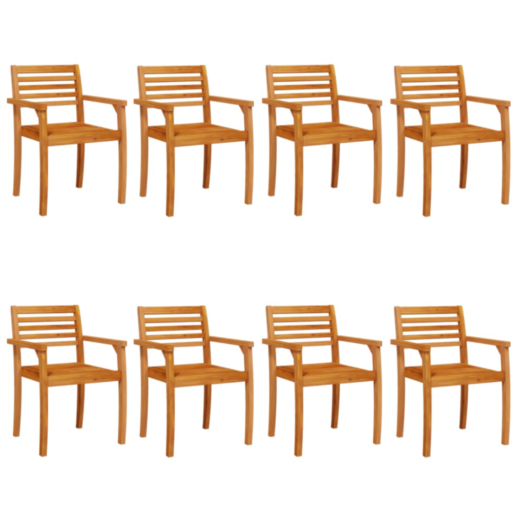 Tuinstoelen 8 st 59x55x85 cm massief acaciahout is nu te koop bij PeponiXL, paradijselijk wonen!