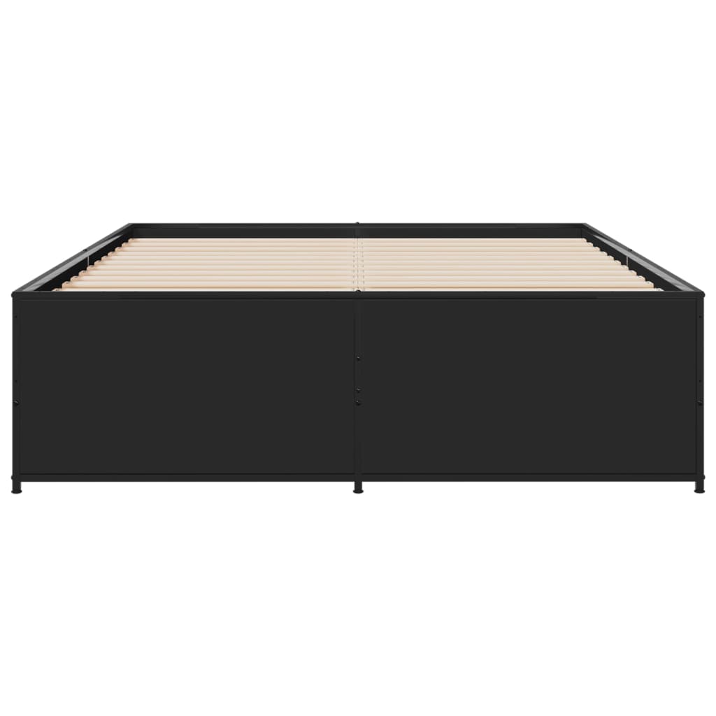 Bedframe bewerkt hout metaal zwart 120x200 cm is nu te koop bij PeponiXL, paradijselijk wonen!