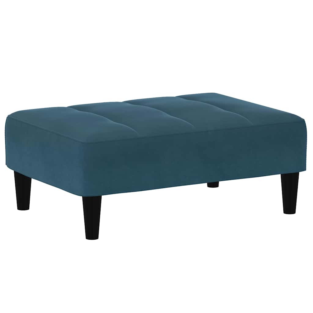 Voetenbank 77x55x31 cm fluweel blauw is nu te koop bij PeponiXL, paradijselijk wonen!