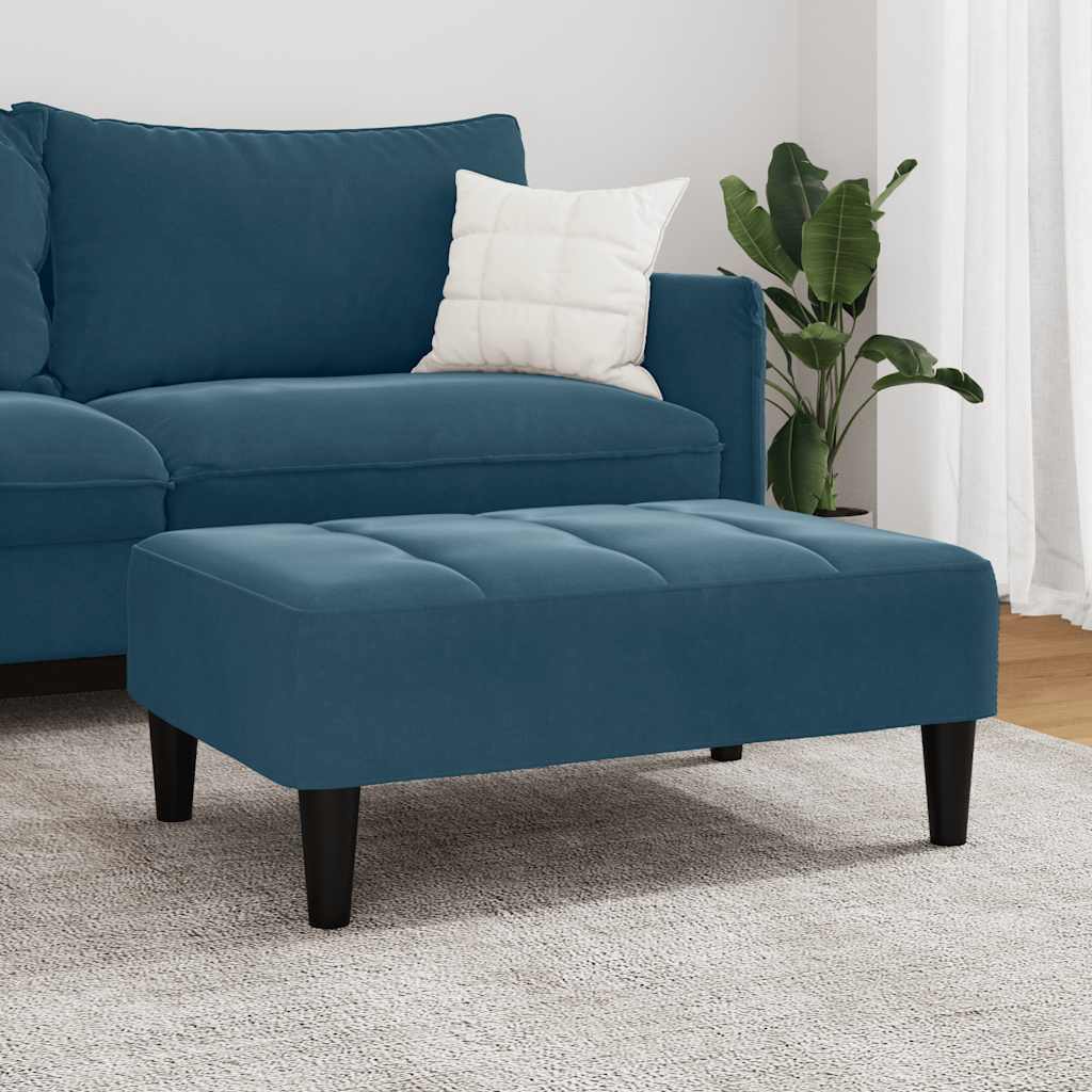 Voetenbank 77x55x31 cm fluweel blauw is nu te koop bij PeponiXL, paradijselijk wonen!