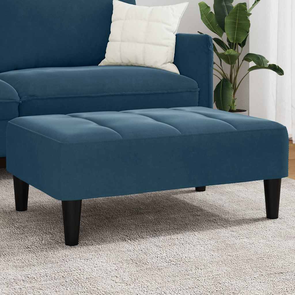 Voetenbank 77x55x31 cm fluweel blauw is nu te koop bij PeponiXL, paradijselijk wonen!