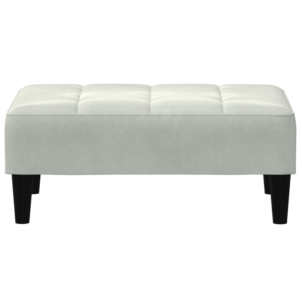 Voetenbank 77x55x31 cm fluweel lichtgrijs is nu te koop bij PeponiXL, paradijselijk wonen!