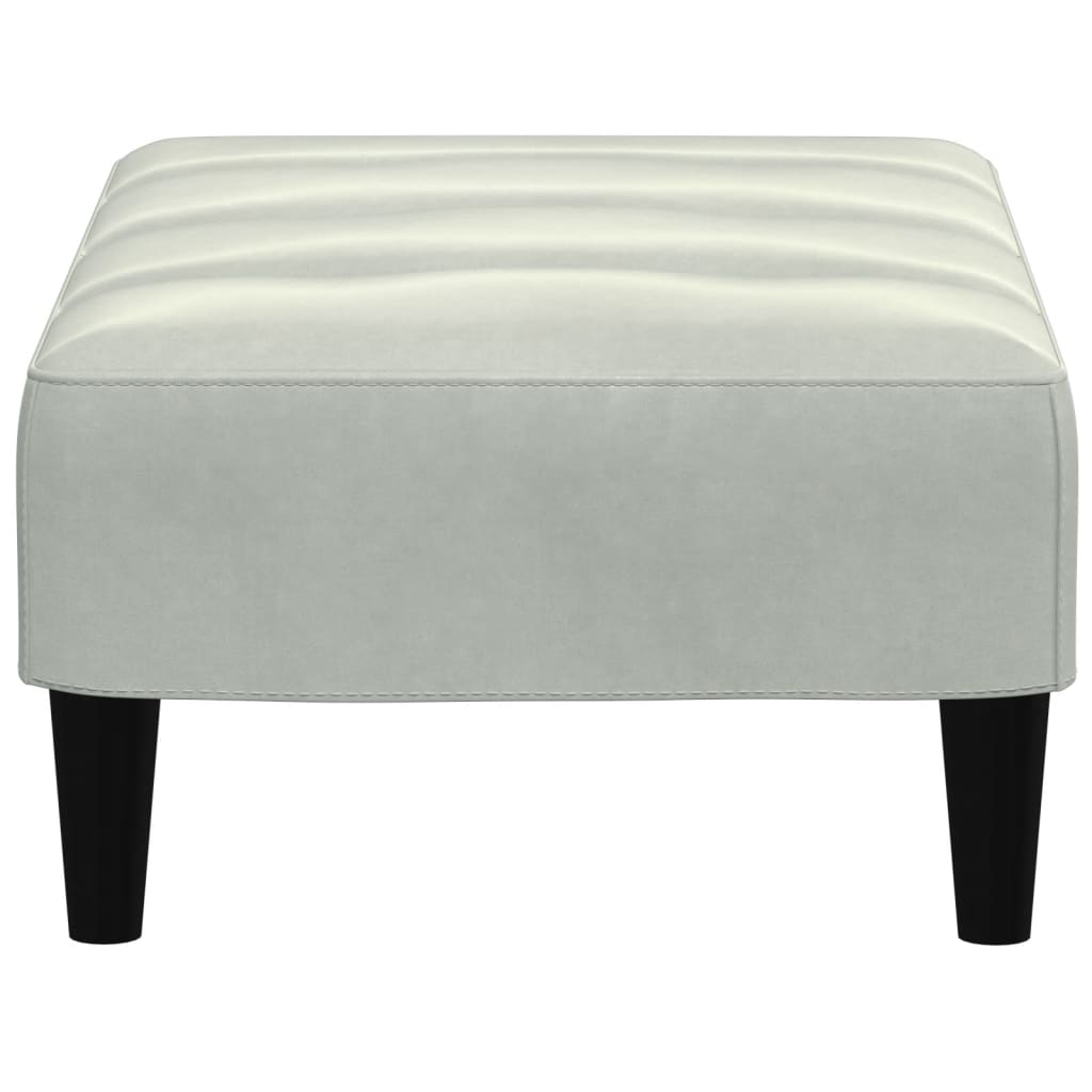 Voetenbank 77x55x31 cm fluweel lichtgrijs is nu te koop bij PeponiXL, paradijselijk wonen!