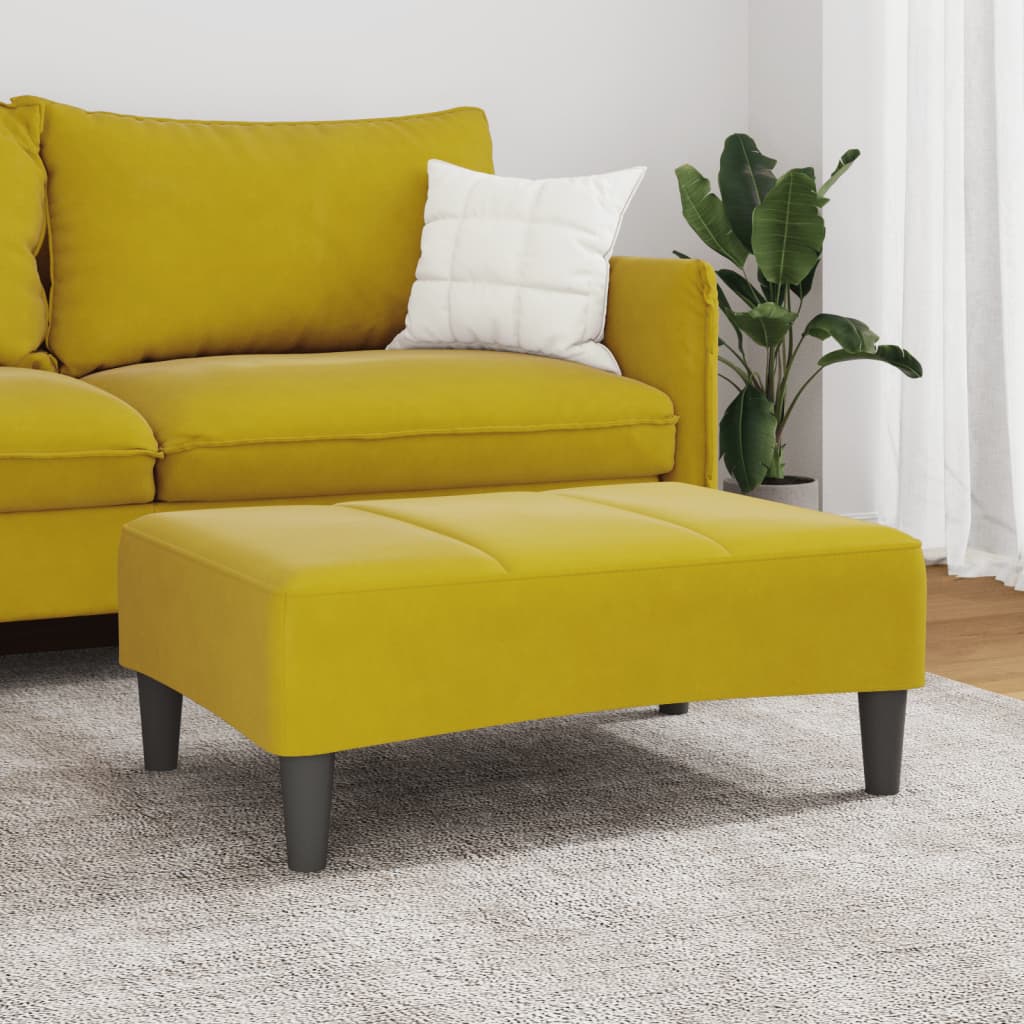 Voetenbank 77x55x31 cm fluweel geel is nu te koop bij PeponiXL, paradijselijk wonen!