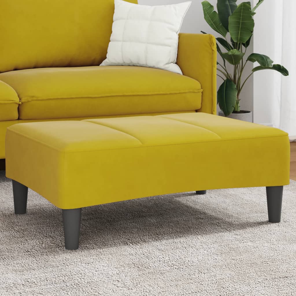 Voetenbank 77x55x31 cm fluweel geel is nu te koop bij PeponiXL, paradijselijk wonen!