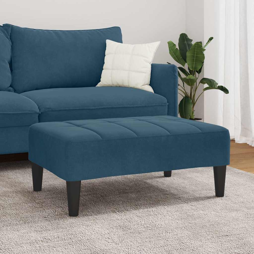 Voetenbank 77x55x31 cm fluweel blauw is nu te koop bij PeponiXL, paradijselijk wonen!