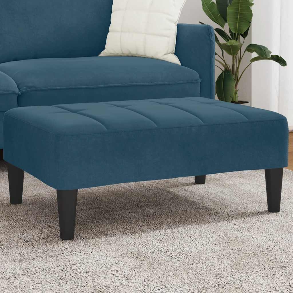 Voetenbank 77x55x31 cm fluweel blauw is nu te koop bij PeponiXL, paradijselijk wonen!