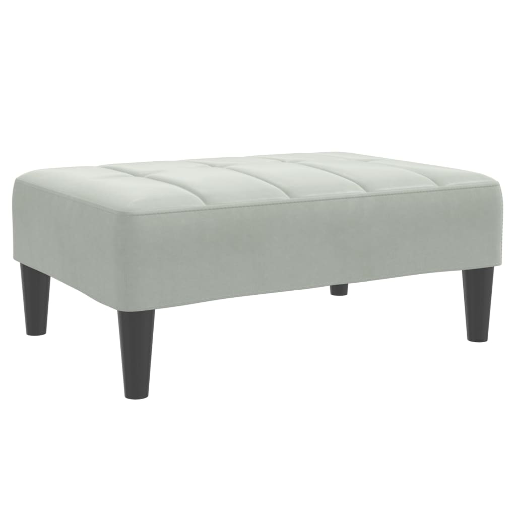 Voetenbank 77x55x31 cm fluweel lichtgrijs is nu te koop bij PeponiXL, paradijselijk wonen!