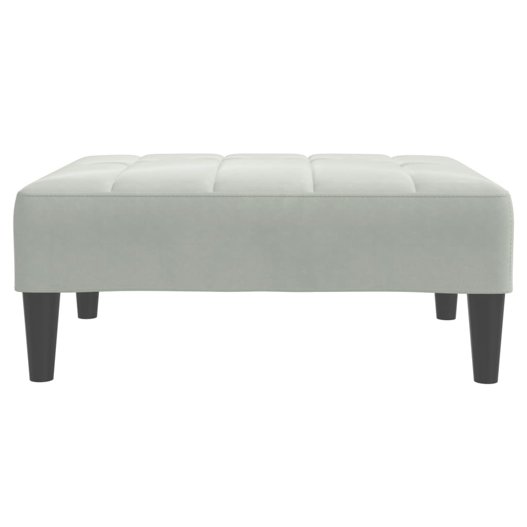 Voetenbank 77x55x31 cm fluweel lichtgrijs is nu te koop bij PeponiXL, paradijselijk wonen!