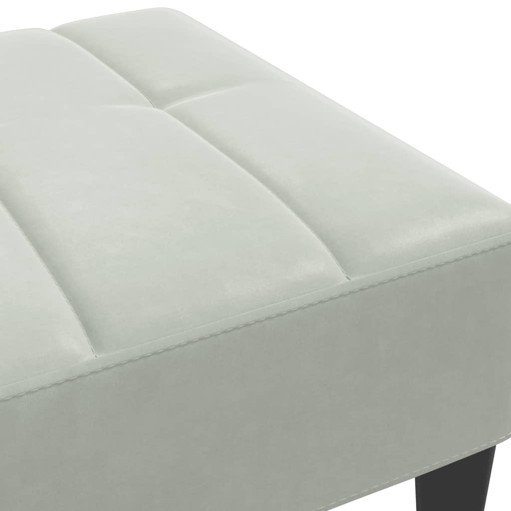 Voetenbank 77x55x31 cm fluweel lichtgrijs is nu te koop bij PeponiXL, paradijselijk wonen!