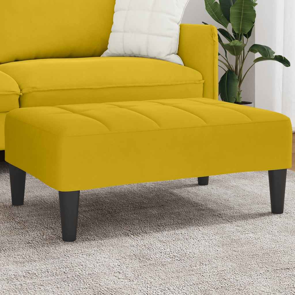 Voetenbank 77x55x31 cm fluweel geel