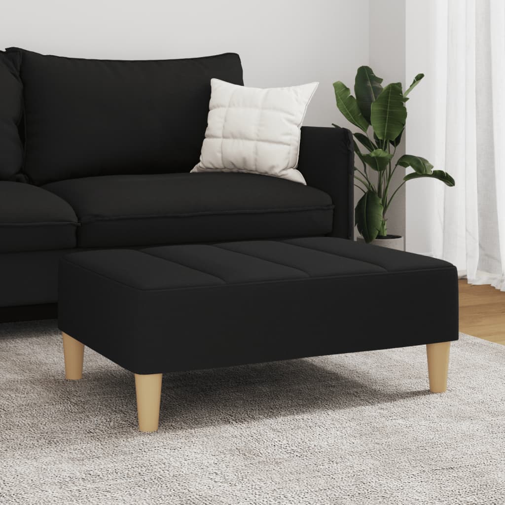 Voetenbank 77x55x31 cm stof zwart is nu te koop bij PeponiXL, paradijselijk wonen!