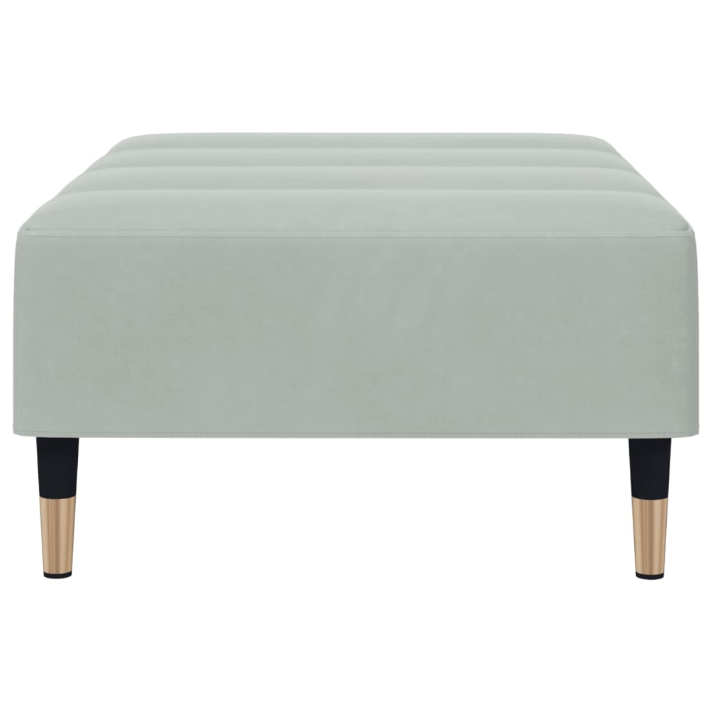 Voetenbank 77x55x31 cm fluweel lichtgrijs is nu te koop bij PeponiXL, paradijselijk wonen!