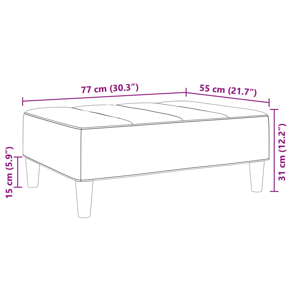 Voetenbank 77x55x31 cm fluweel donkergrijs is nu te koop bij PeponiXL, paradijselijk wonen!