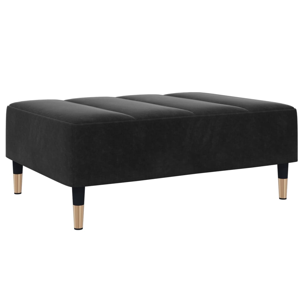 Voetenbank 77x55x31 cm fluweel zwart is nu te koop bij PeponiXL, paradijselijk wonen!