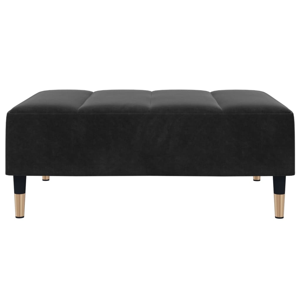 Voetenbank 77x55x31 cm fluweel zwart is nu te koop bij PeponiXL, paradijselijk wonen!