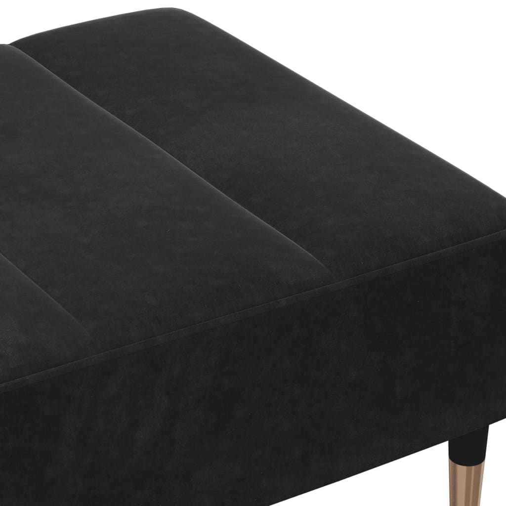 Voetenbank 77x55x31 cm fluweel zwart is nu te koop bij PeponiXL, paradijselijk wonen!