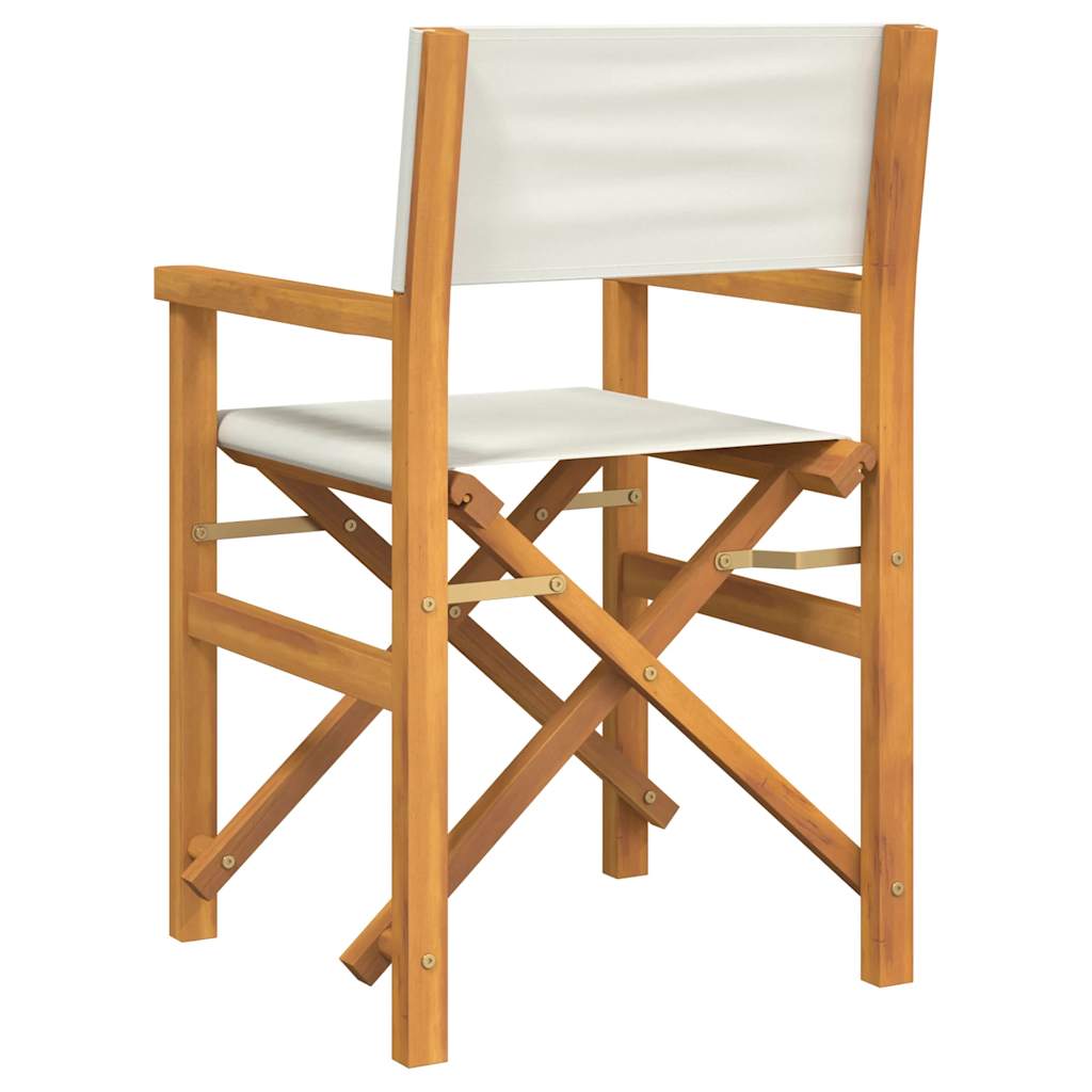 Regisseursstoel inklapbaar massief teakhout crèmekleurig is nu te koop bij PeponiXL, paradijselijk wonen!