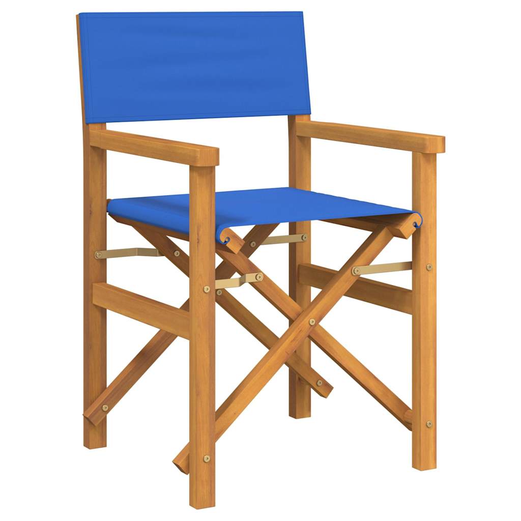 Regisseursstoel inklapbaar massief teakhout blauw is nu te koop bij PeponiXL, paradijselijk wonen!