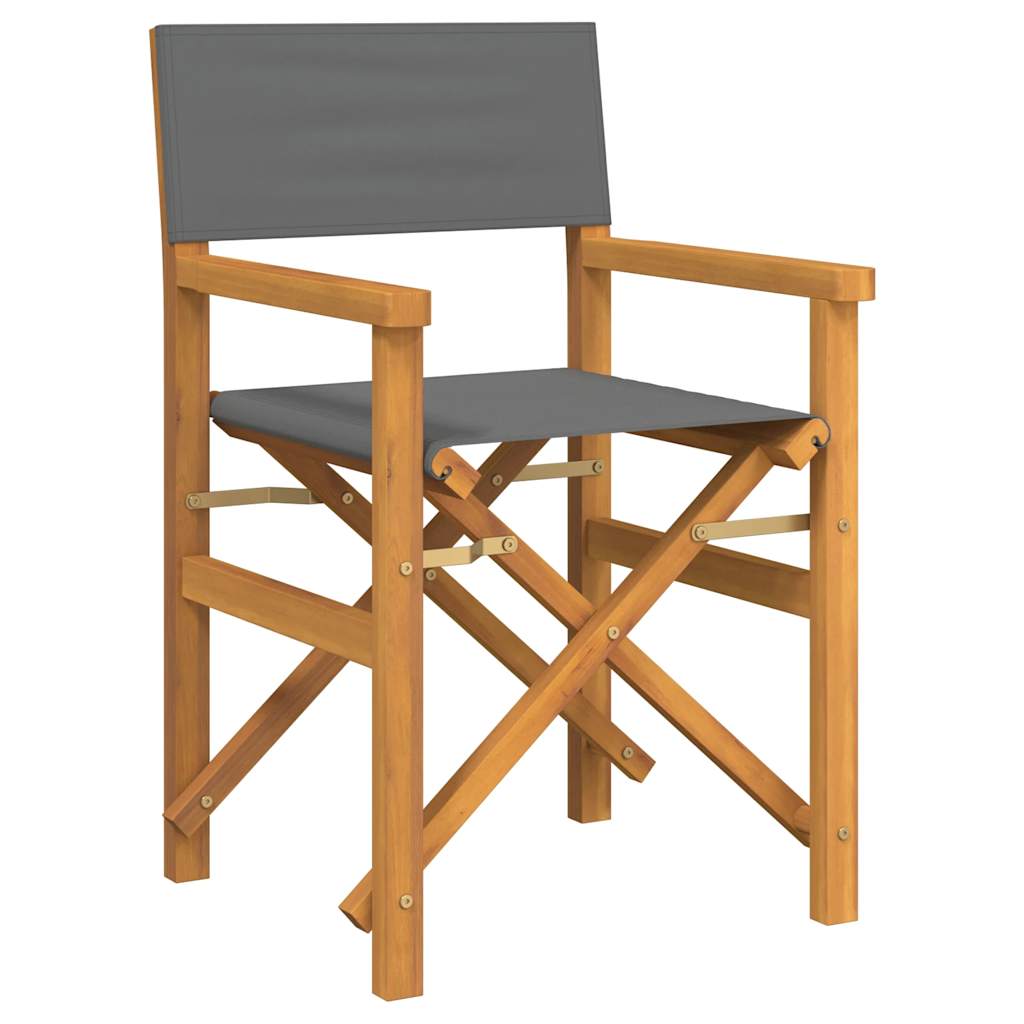 Regisseursstoelen inklapbaar 2 st massief teakhout crèmekleurig is nu te koop bij PeponiXL, paradijselijk wonen!