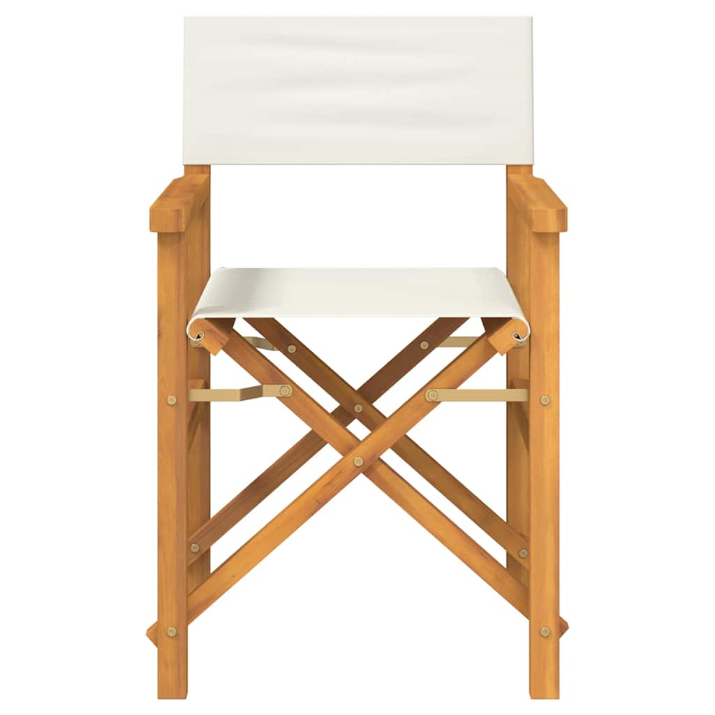 Regisseursstoelen inklapbaar 2 st massief teakhout crèmekleurig is nu te koop bij PeponiXL, paradijselijk wonen!