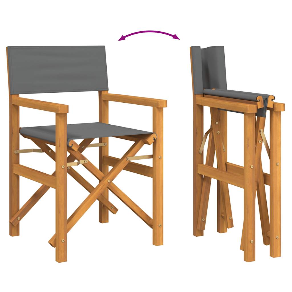Regisseursstoelen inklapbaar 2 st massief teakhout crèmekleurig is nu te koop bij PeponiXL, paradijselijk wonen!