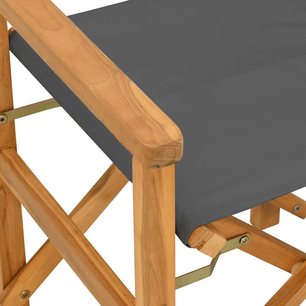 Regisseursstoelen inklapbaar 2 st massief teakhout crèmekleurig is nu te koop bij PeponiXL, paradijselijk wonen!