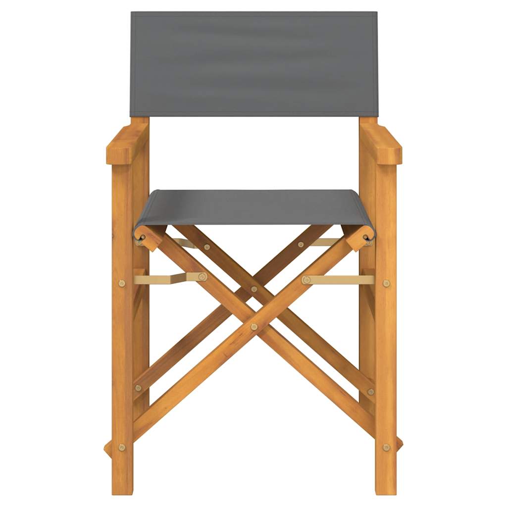 Regisseursstoelen inklapbaar 2 st massief teakhout grijs is nu te koop bij PeponiXL, paradijselijk wonen!