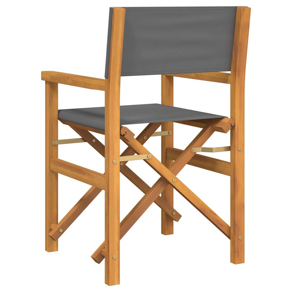Regisseursstoelen inklapbaar 2 st massief teakhout grijs is nu te koop bij PeponiXL, paradijselijk wonen!
