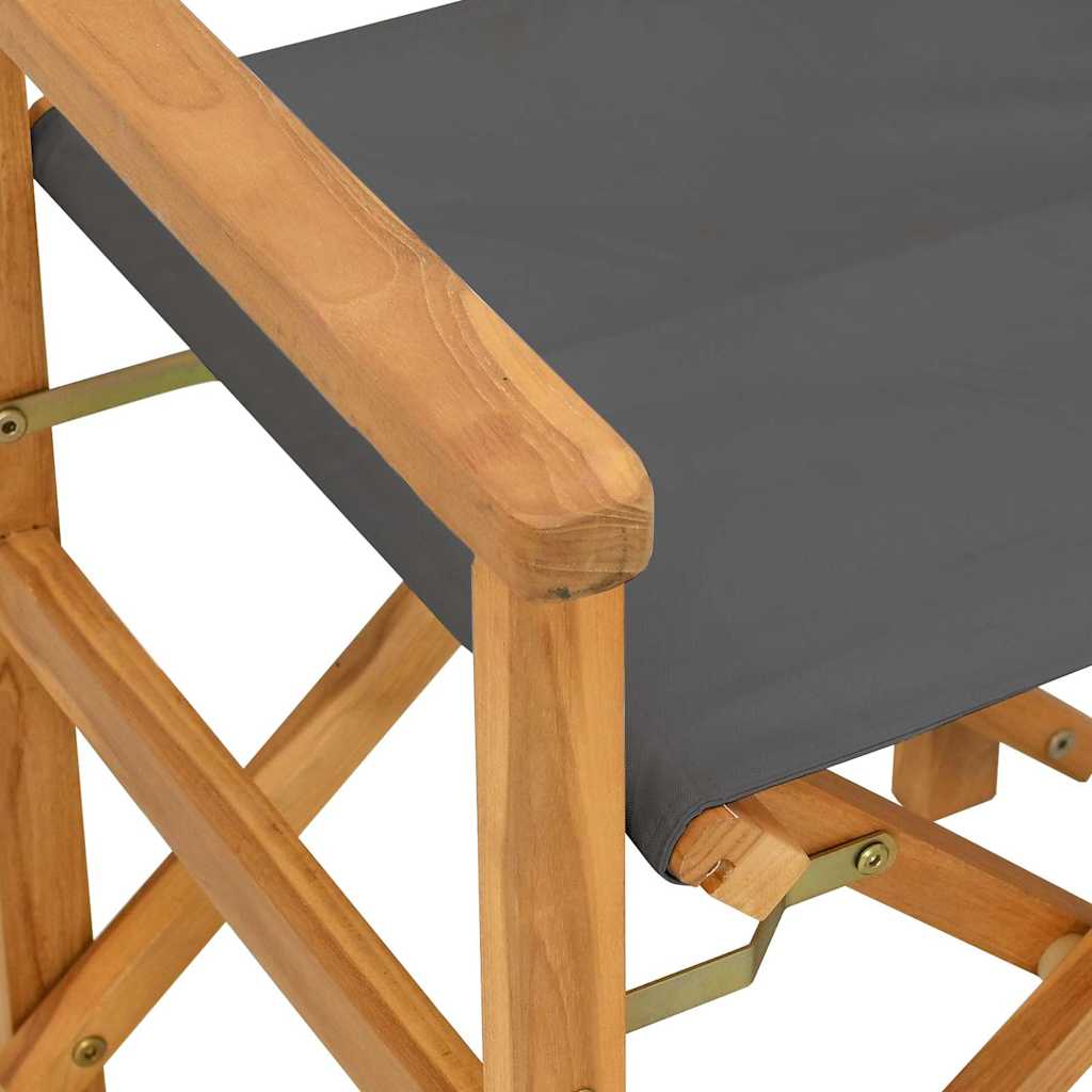 Regisseursstoelen inklapbaar 2 st massief teakhout grijs is nu te koop bij PeponiXL, paradijselijk wonen!