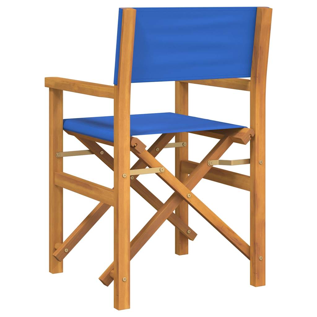 Regisseursstoelen inklapbaar 2 st massief teakhout blauw is nu te koop bij PeponiXL, paradijselijk wonen!