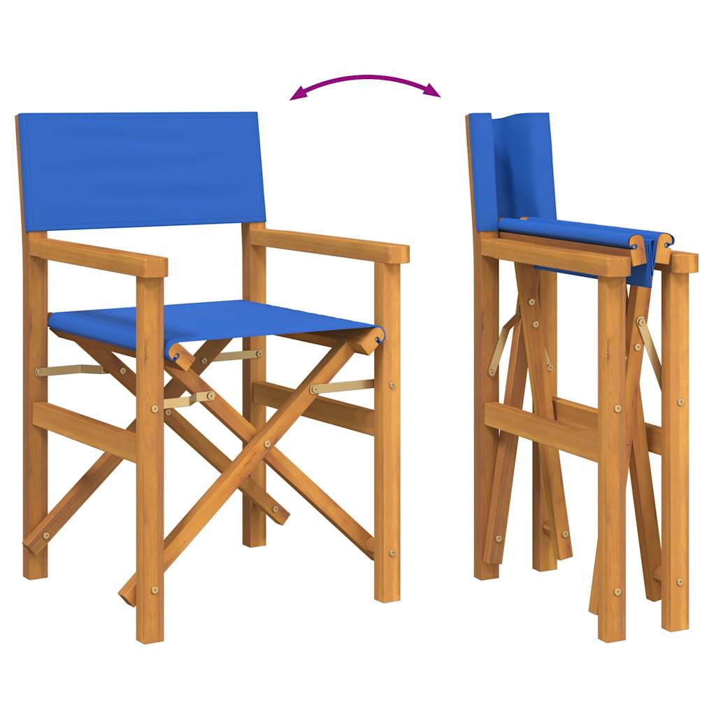 Regisseursstoelen inklapbaar 2 st massief teakhout blauw is nu te koop bij PeponiXL, paradijselijk wonen!