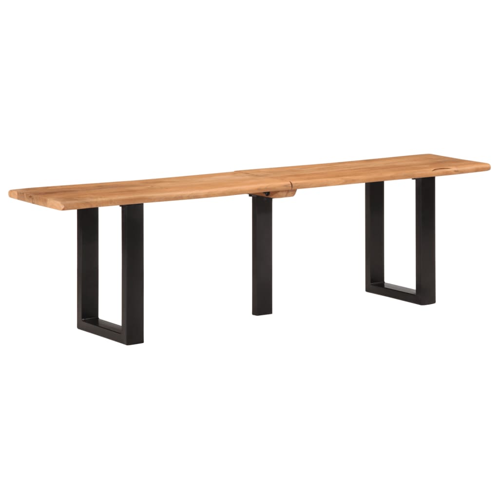 Bankje 160 cm massief acaciahout en staal is nu te koop bij PeponiXL, paradijselijk wonen!