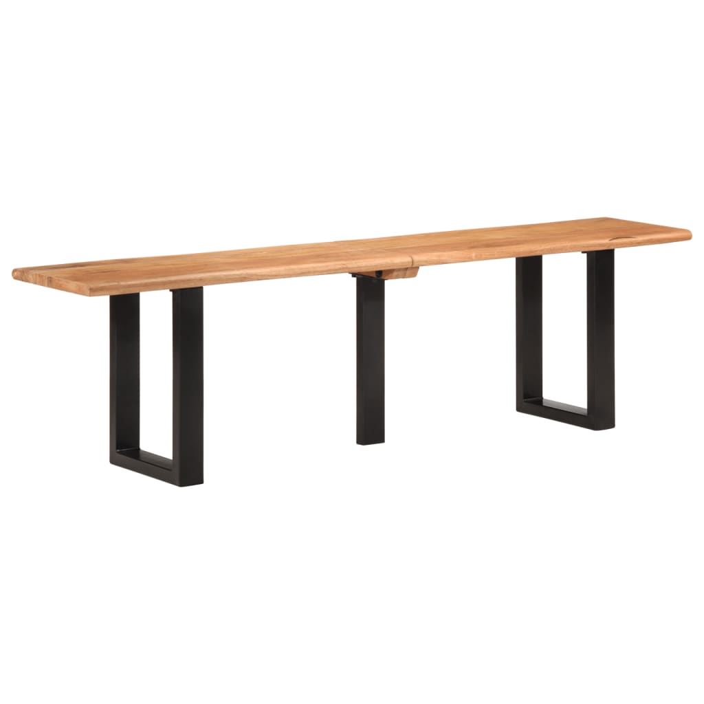 Bankje 160 cm massief acaciahout en staal is nu te koop bij PeponiXL, paradijselijk wonen!