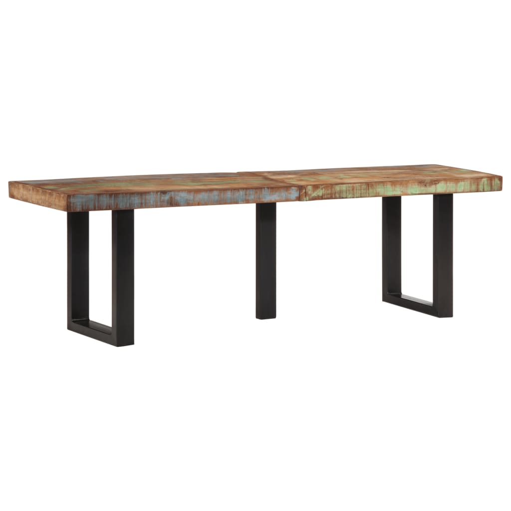 Bankje 160 cm massief gerecycled hout en staal is nu te koop bij PeponiXL, paradijselijk wonen!