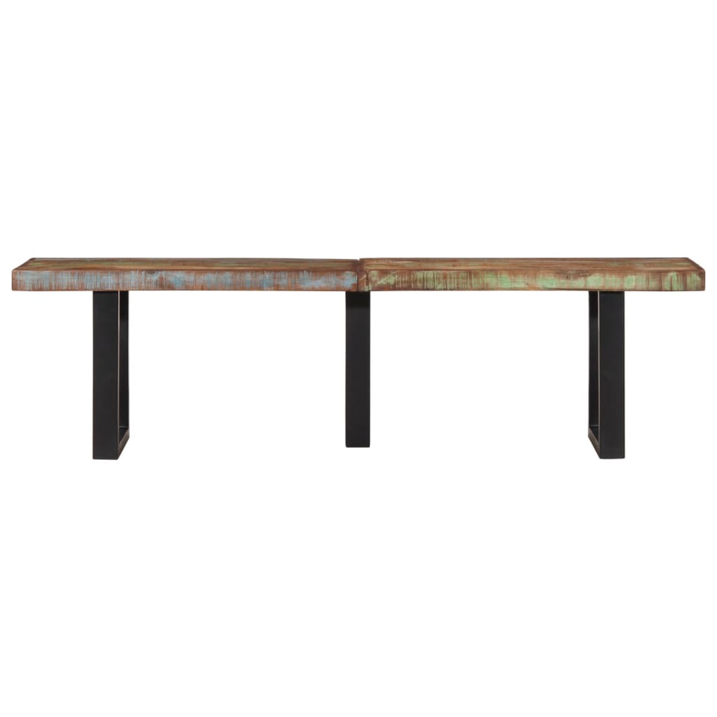 Bankje 160 cm massief gerecycled hout en staal is nu te koop bij PeponiXL, paradijselijk wonen!